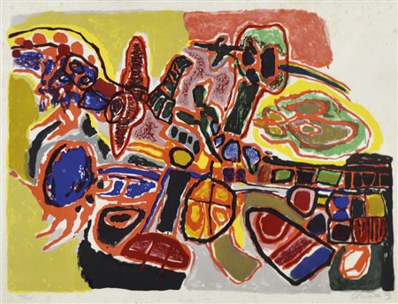 CORNEILLE Liegi 1922 - Auvers-sur-Oise 2010 senza titolo 1962 litografia es....