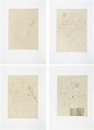 ATTARDI UGO Sori (Ge) 1923 - Roma 2006 Amori ferraresi 1976 lotto di 4...