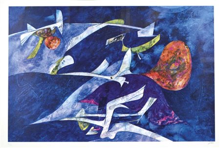 DOVA GIANNI Roma 1925 - Pisa 1991 senza titolo litografia es. 51/100 60x80...