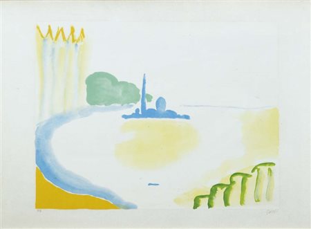 GUIDI VIRGILIO Roma 1892 - Venezia 1984 Bacino di San Marco litografia es....