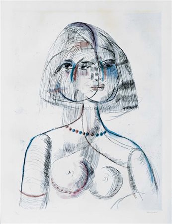 CASSINARI BRUNO Piacenza 1912 - Milano 1995 Figura acquaforte acquatinta es....