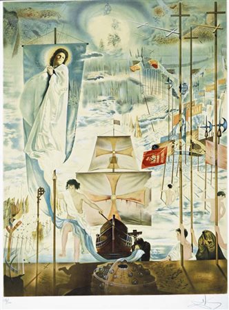 DALI' SALVADOR Figueres 1904 - 1989 senza titolo litografia es. 278/300 80x60...