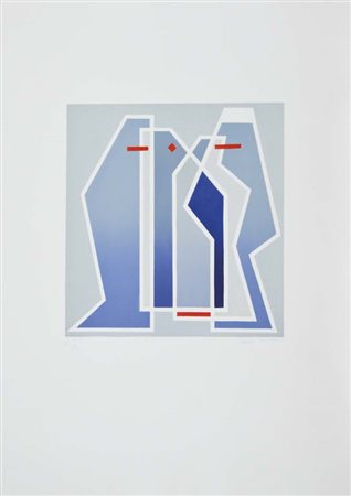 RADICE MARIO Como 1898-1987 Composizione serigrafia es. 41/73 70x50 firma in...