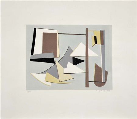 MAGNELLI ALBERTO Firenze 1888 - Meudon 1971 Composizione 1950 litografia es....