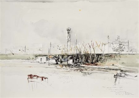 PIACESI WALTER Ascoli Piceno 1929 Vecchie locomotive 1981 tecnica mista su...