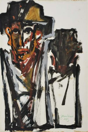 GAMBINO GIUSEPPE Vizzini 1928 - Preganziol (Tv) 1997 Figure 1963 olio su...