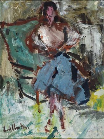 ALBERTINI LUCIANO Verona 1910 - 1985 Ragazza seduta olio su tavola 40x30...