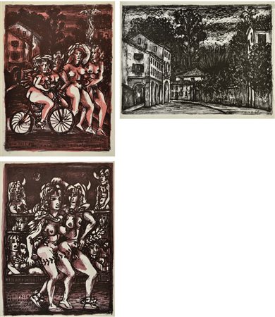 ZANCANARO TONO Padova 1906 - 1985 Soggetti vari 1966 lotto di 3 serigrafie...