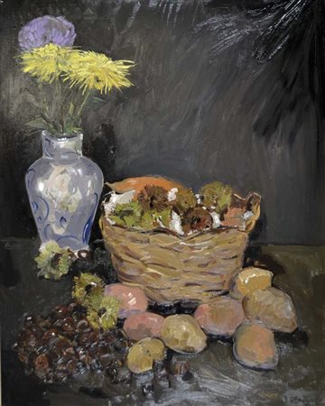 ZANUCCO PAOLO Venezia 1964 Autunno olio su tela 100x80 firma in basso a...