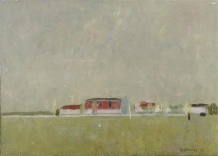 DI VENERE GIORGIO Mestre 1927 Case di Campagna 1982 olio su tela 50x70 firma...