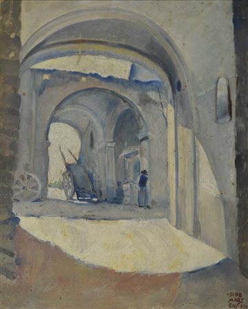 MARTENS DINO Venezia 1894 - 1970 Sottoportico 1929 olio su tavola 45x35 firma...