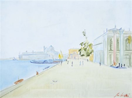 SEIBEZZI FIORAVANTE Venezia 1906 - 1975 Piazzetta San Marco olio su tela...