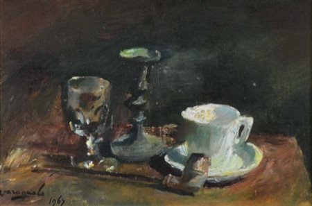 VARAGNOLO MARIO Venezia 1901 - 1971 Natura morta 1967 olio su tela 20x30...