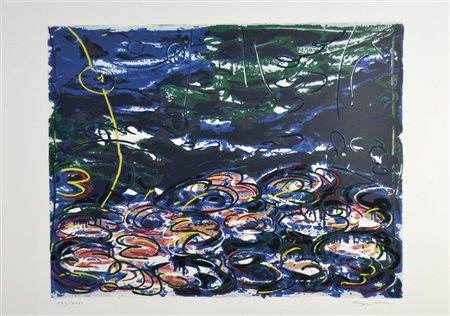 SCHIFANO MARIO Homs (Libia) 1934 - Roma 1998 Gigli d'acqua serigrafia es....