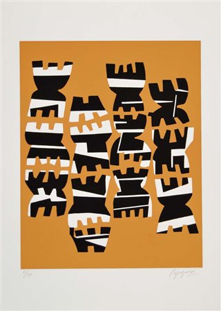 CAPOGROSSI GIUSEPPE Roma 1900 - 1972 senza titolo litografia es. 51/120 70x50...