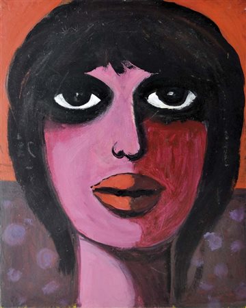 BORRA POMPEO Milano 1898 - 1973 Volto femminile olio su tela 62x50 firma al...