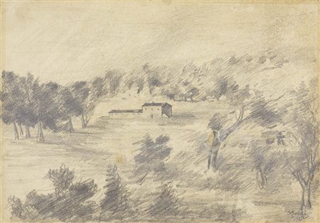 Ottone Rosai Firenze 1895 - Ivrea (To) 1957 Paesaggio, 1925 Carboncino su...