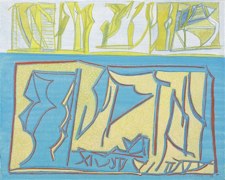 Riccardo Licata Torino 1929 Senza titolo, 1973 Tecnica mista su tela, cm....