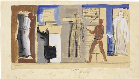 Mario Sironi Sassari 1885 - Milano 1961 Composizione Tecnica mista su carta,...