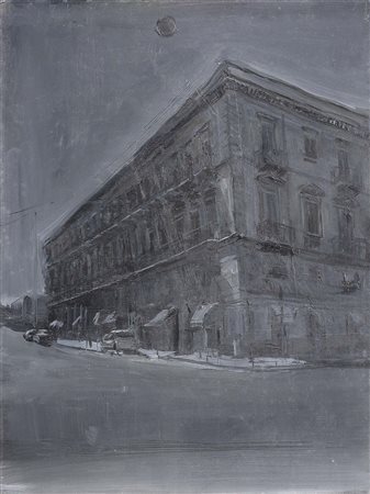 Giovanni La Cognata Comiso (Ra) 1954 Città nera, 2008 Olio su cartone, cm....