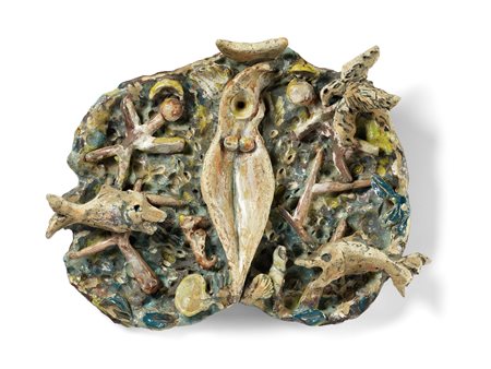 Bruno Ceccobelli Monte Castello Vibio (Pg) 1952 Vassoio con pesci, 1994...