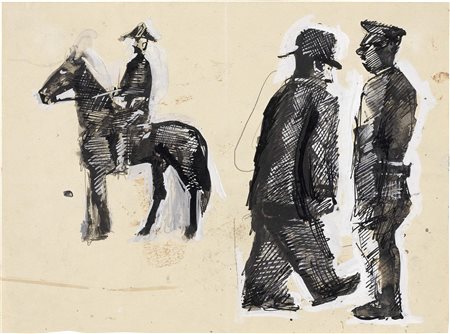 Mario Sironi Sassari 1885 - Milano 1961 Figure Tecnica mista su carta, cm....