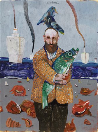 Antonio Possenti Lucca 1933 Senza titolo, 1982 Olio su cartone telato, cm....