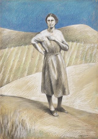 Giuliano Vangi Barberino di Mugello (Fi) 1931 Donna fra le colline, 1983...