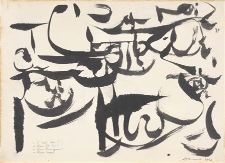 Christian Dotremont Tervuren 1922 - 1979 C’est toi? Oui, 1972 China su carta...