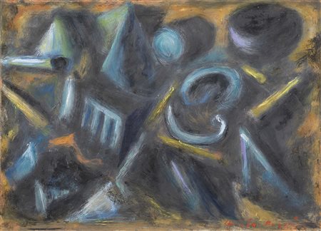 Roberto Barni Pistoia 1939 Geometrie domestiche, 1981 Olio su carta applicata...