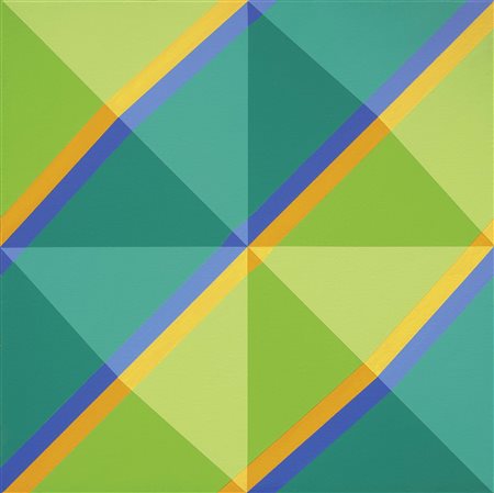 Hans-Jörg Glattfelder Zurigo 1939 Pyramiden, 1974 Olio su tela, cm. 50x50...