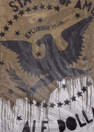 Franco Angeli Roma 1935 - 1988 Pluribus Unum, 1967 Smalto su tela ricoperta...