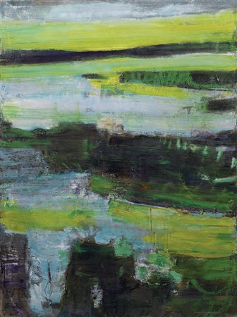 Giovanni Frangi Milano 1959 Acquatico Olio su tela, cm. 171,5x130 Firma al...