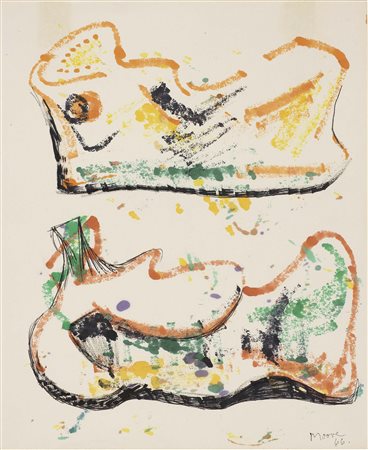 Henry Moore Castleford 1898 - Much Hadham 1986 Two Reclining Figures, 1966...