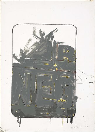 Mario Schifano Homs 1934 - Roma 1998 Senza titolo, 1962 Smalto e grafite su...