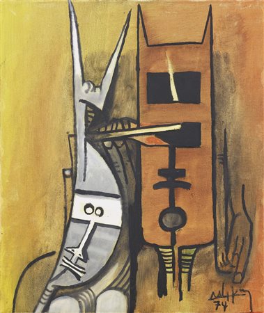 Wifredo Lam Sagua La Grande 1902 - Parigi 1982 Composizione, 1974 Olio su...