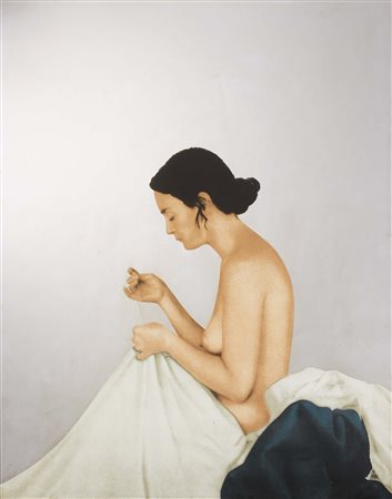 Michelangelo Pistoletto Biella 1933 La cucitrice, 1981 Serigrafia su acciaio...