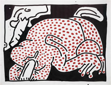 Keith Haring Kutztown 1958 - New York 1990 Senza titolo, 1983 Gouache su...