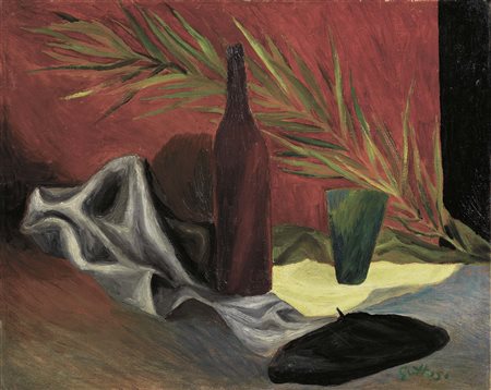 Renato Guttuso Bagheria (Pa) 1912 - Roma 1987 Natura morta col basco, 1935...