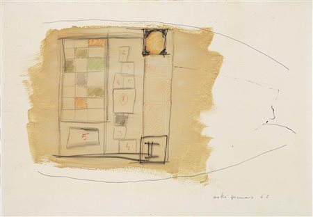 Gastone Novelli Vienna 1925 - Milano 1968 Senza titolo, 1962 Tecnica mista su...