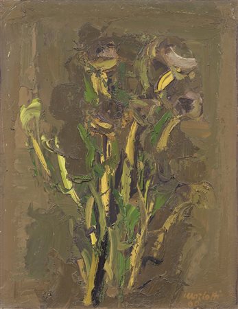 Ennio Morlotti Lecco 1910 - Milano 1992 Fiori, 1960 Olio su faesite, cm....