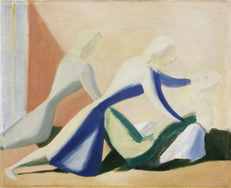 Virgilio Guidi Roma 1891 - Venezia 1984 Figure nello spazio, 1947 Olio su...
