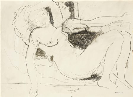 Paul Delvaux Antheit 1897 - 1994 Venus endormié Inchiostro su carta, cm....