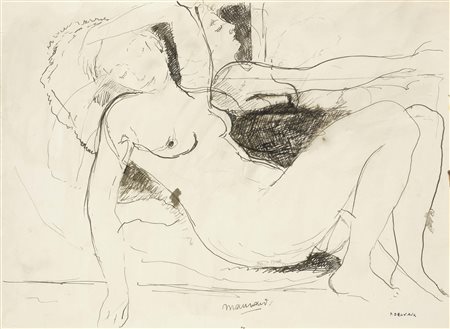 Paul Delvaux Antheit 1897 - 1994 Venus endormié Inchiostro su carta, cm....