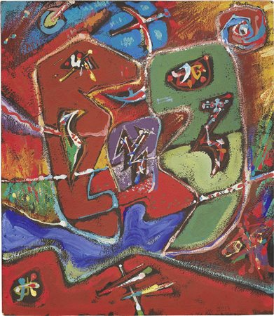 André Masson Balagny 1896 - Parigi 1987 Les grandes larves, 1942 Tempera su...