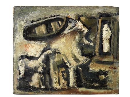 Mario Sironi Sassari 1885 - Milano 1961 Composizione, 1950 ca. Olio su tela,...