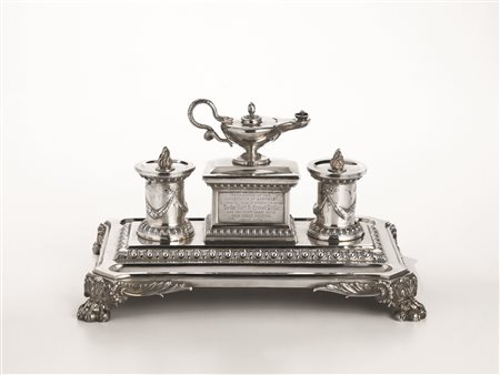 CALAMAIO, LONDRA, 1873, FACITORE J.E.W. &amp; J BARNARDin argento, base...