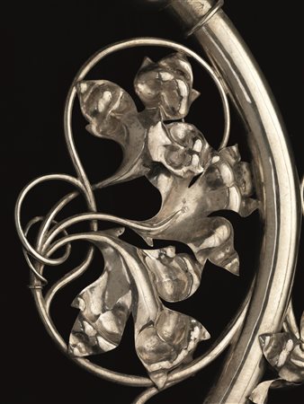 COPPIA DI BRACCI PORTACERO, OLANDA, SECONDA META' SEC. XIX in argento...