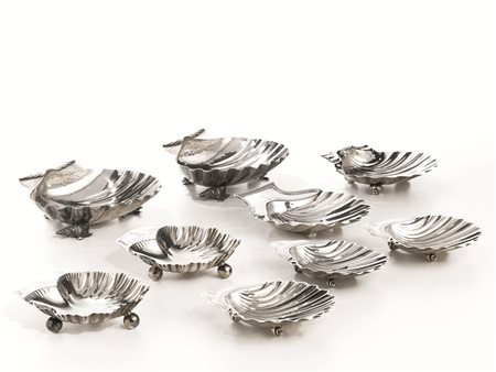 COPPIA DI CONCHIGLIE, BUCCELLATI, SEC. XXin argento, cm 14x16,5, g 470COPPIA...