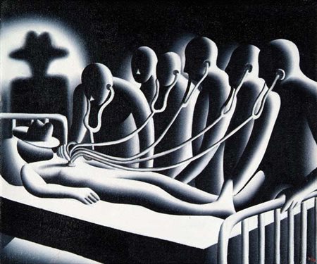 MARK KOSTABI Homeward Bound Olio su tela 2006 Firmata a retro cm 25x35...